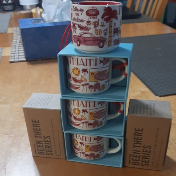 Starbucks Ornament Mug, MIAMI, « Been There » Collection, New 14 oz each - Picture 13 of 14